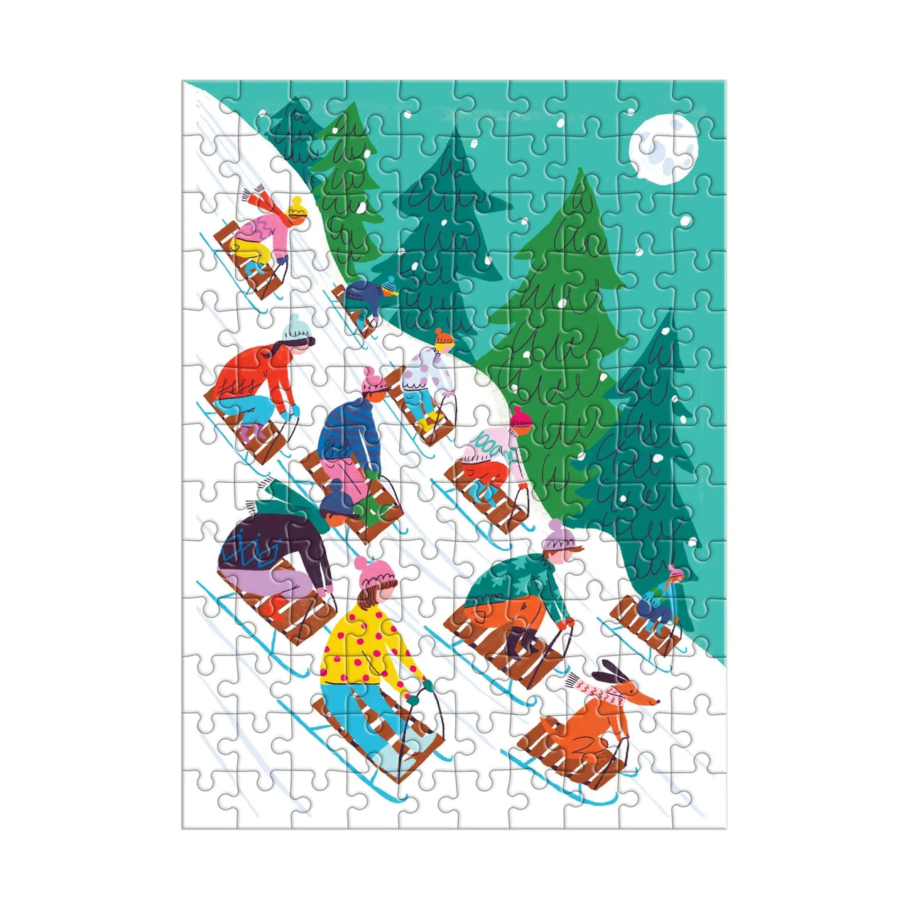Winter Sledding 130 Piece Puzzle Ornament