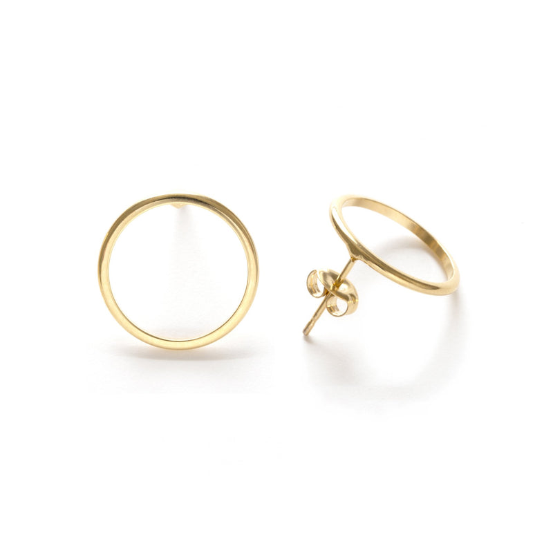 Modern Gold Circle Studs