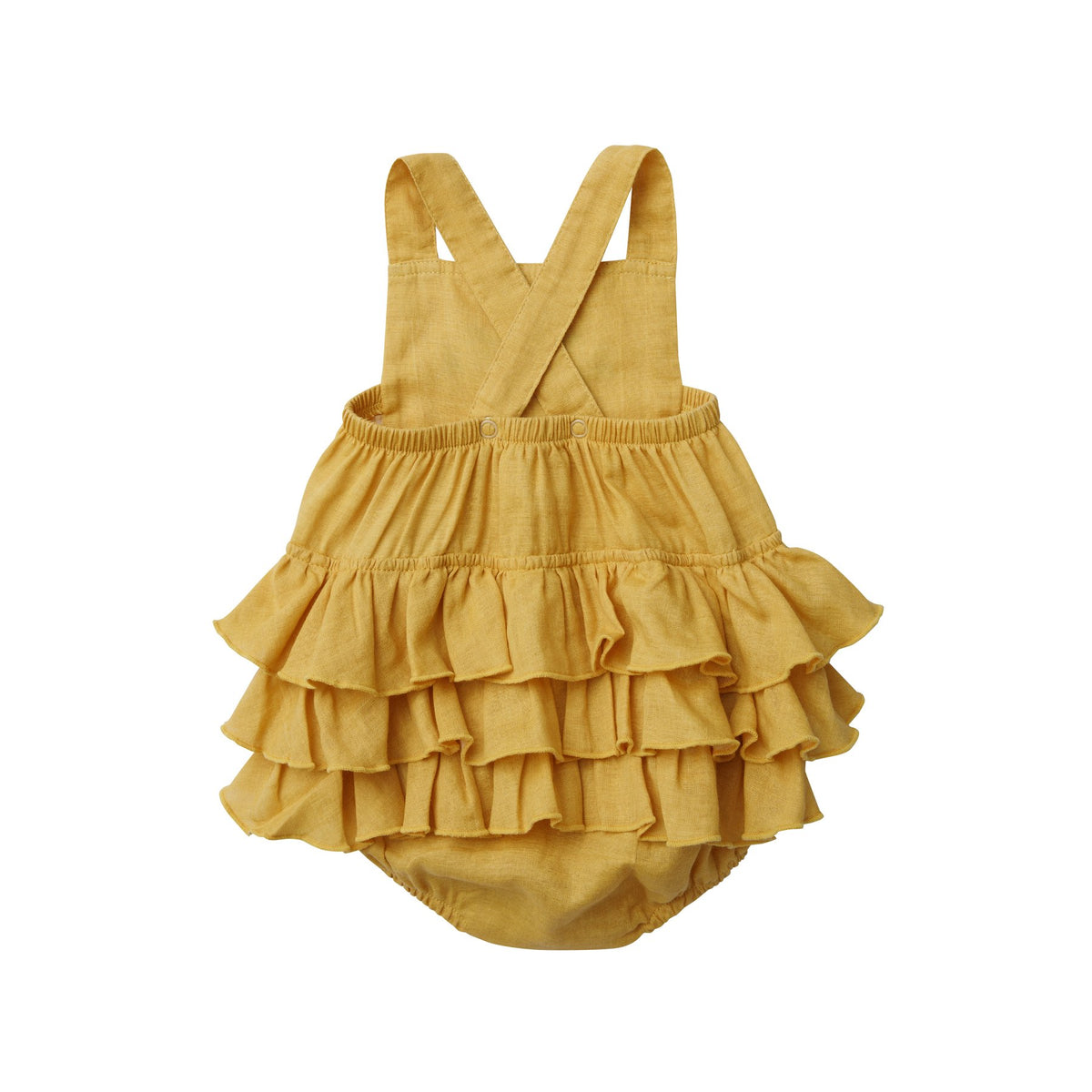 Solid Honey Ruffle Sunsuit