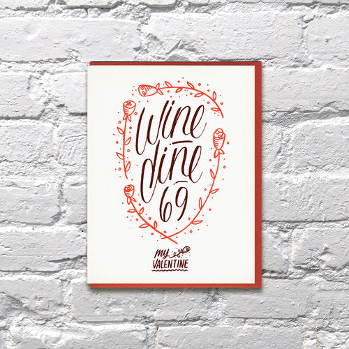 Wine Dine 69 Valentine's Day Card