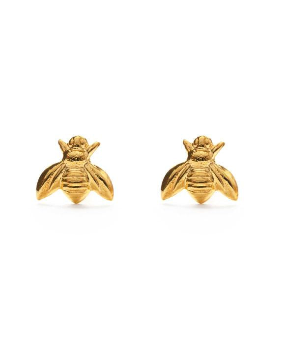 Honey Bee Stud Earrings in Gold