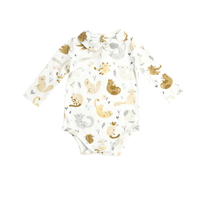Pretty Kitties Peter Pan Collar Bodysuit