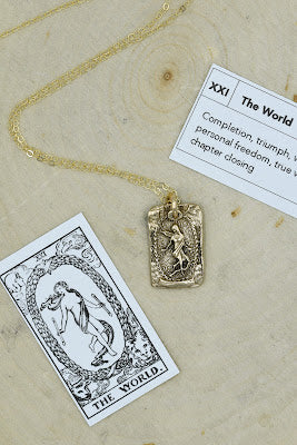 The World Tarot Necklace | Gold & Bronze