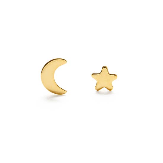Night Sky Stud Earrings in Gold or Silver