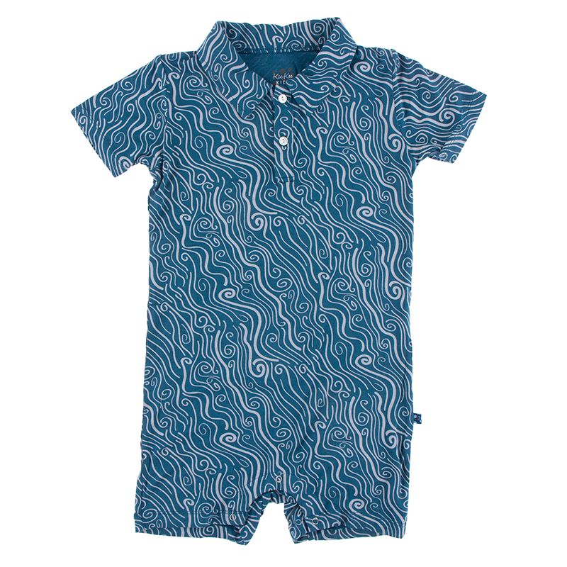 Polo Romper: Twilight Whirling River