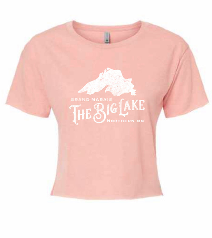 Pink Crop Big Lake Logo T-Shirt