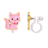 Pink Kitty | Clip On Cutie Earrings