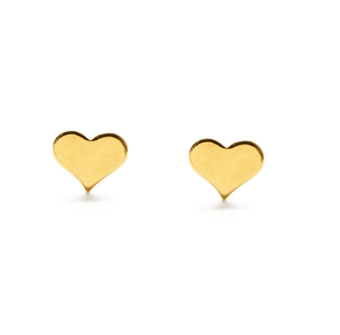 Tiny Heart Studs 14k Gold Plate