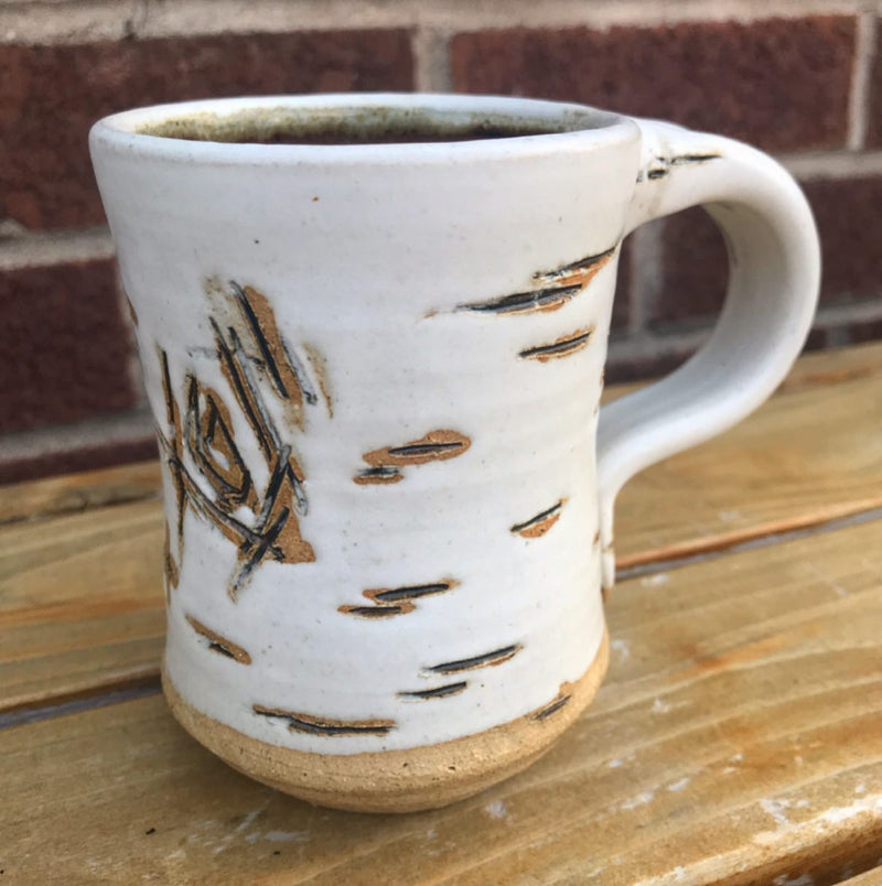 Ceramic Birch Mugs / White