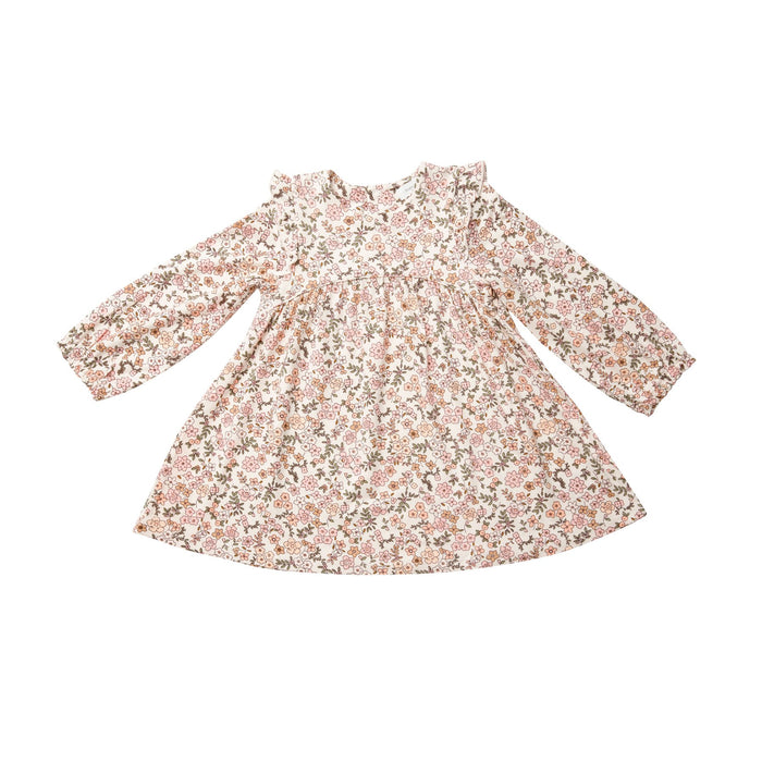 Vintage Calico Ruffle Dress with Bamboo Leggings