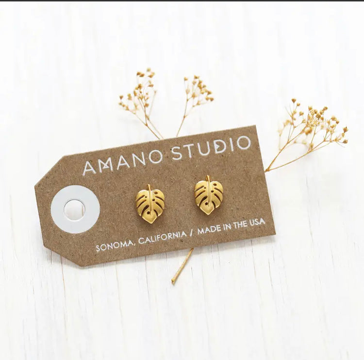 Monstera Studs