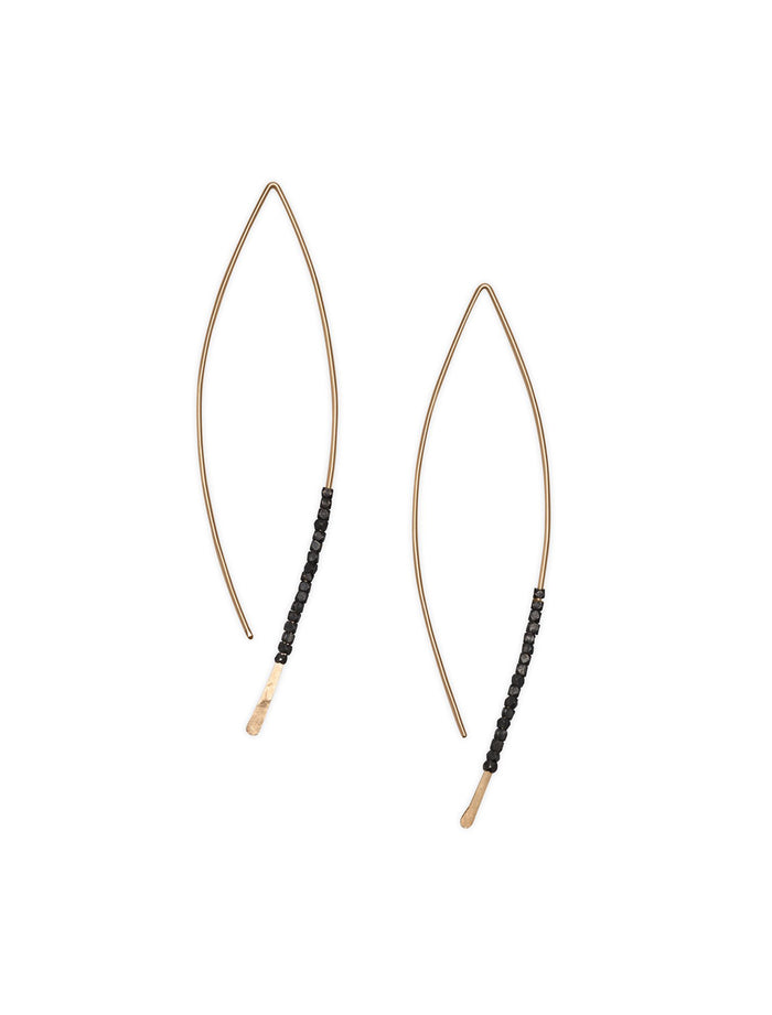 Crescent Earrings w/Oxidized Beads