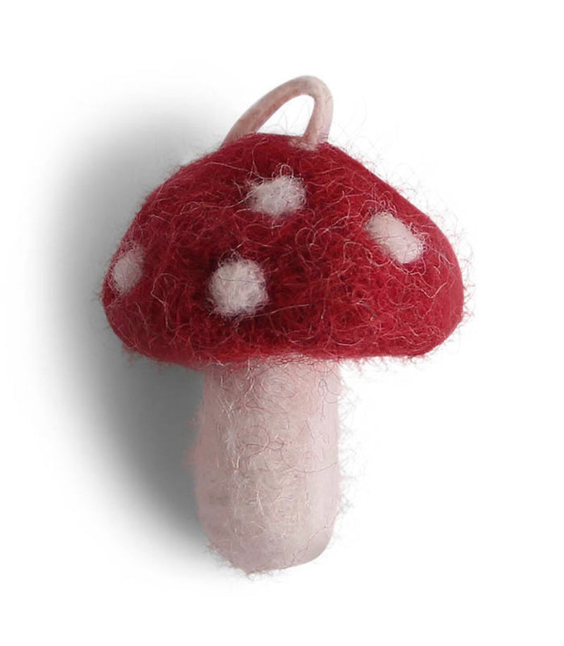 Felt Mini Mushrooms: Red, Set of 5