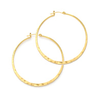 2” Hammered Hoops: Sterling Silver or 14K Gold