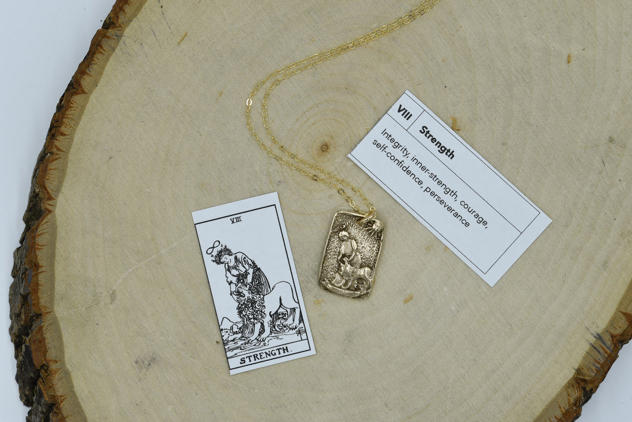 Tarot Strength Necklace - Bronze & Gold