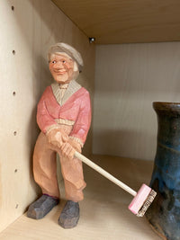 Man with Mop Carving