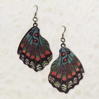 White Admiral Butterfly Wood Earrings