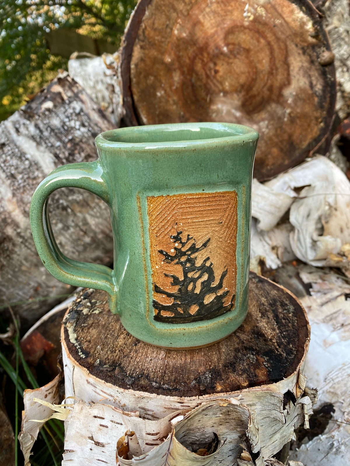 Green Picture Frame Tree Mug
