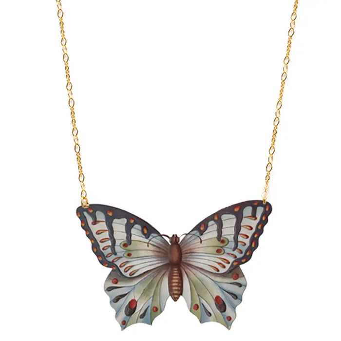 Lilac Gray Butterfly Necklace