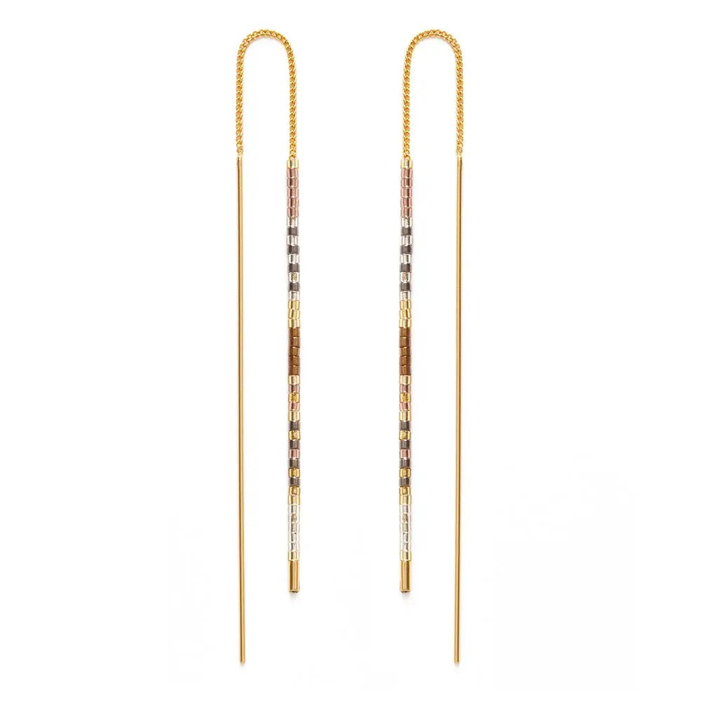 Miyuki Seed Bead Threader Earrings