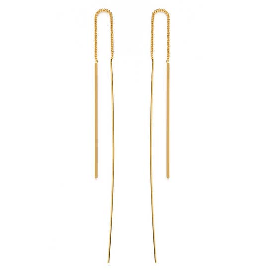 Needle and Thread Earrings in Gold or Silver  Sterling Silver Plate