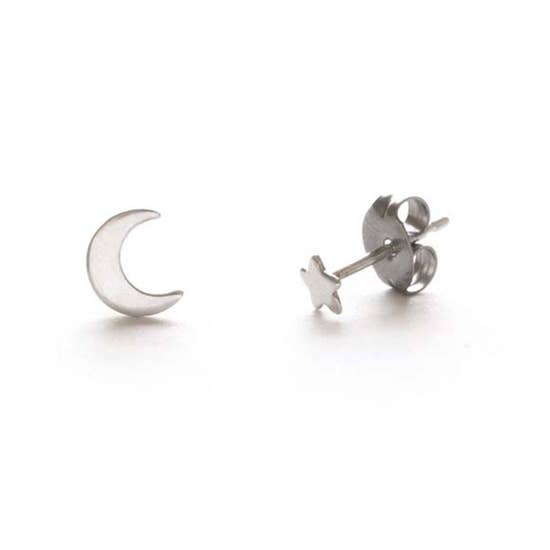 Night Sky Stud Earrings in Gold or Silver