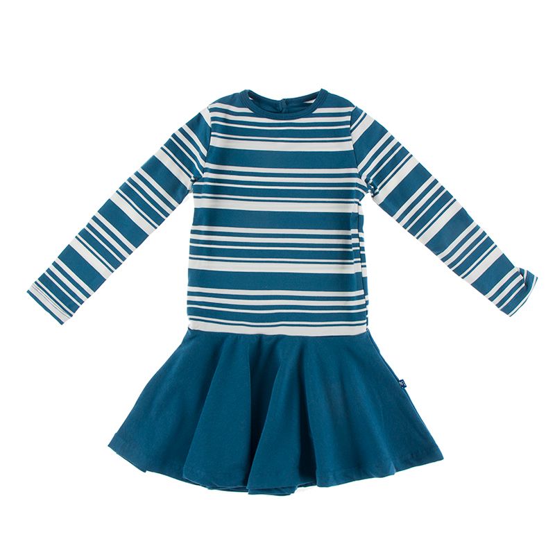 Long Sleeve Dress: Fishing Stripe (2T- MD 8/10)